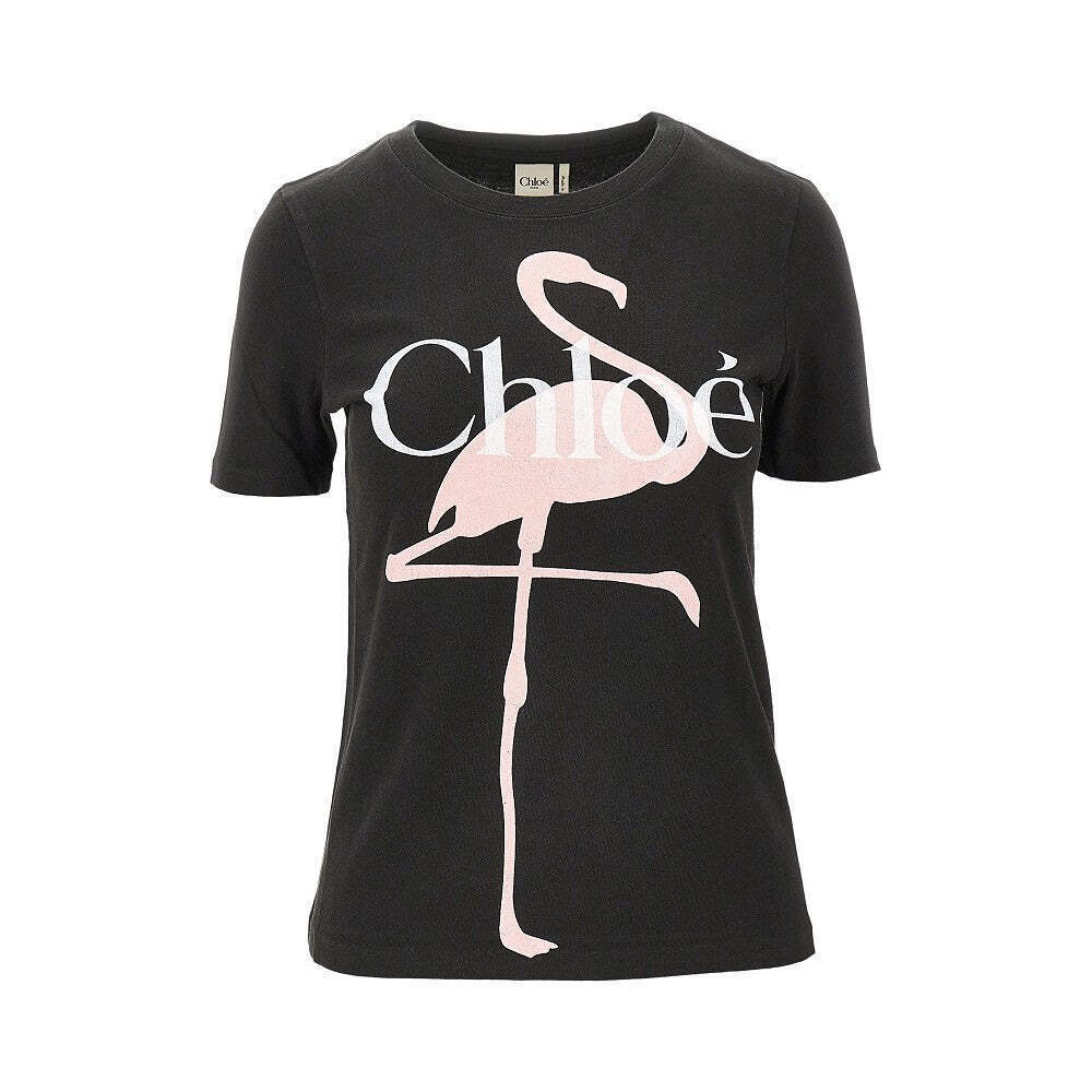 Chloe' Flamingo Print Baby Fit T-Shirt